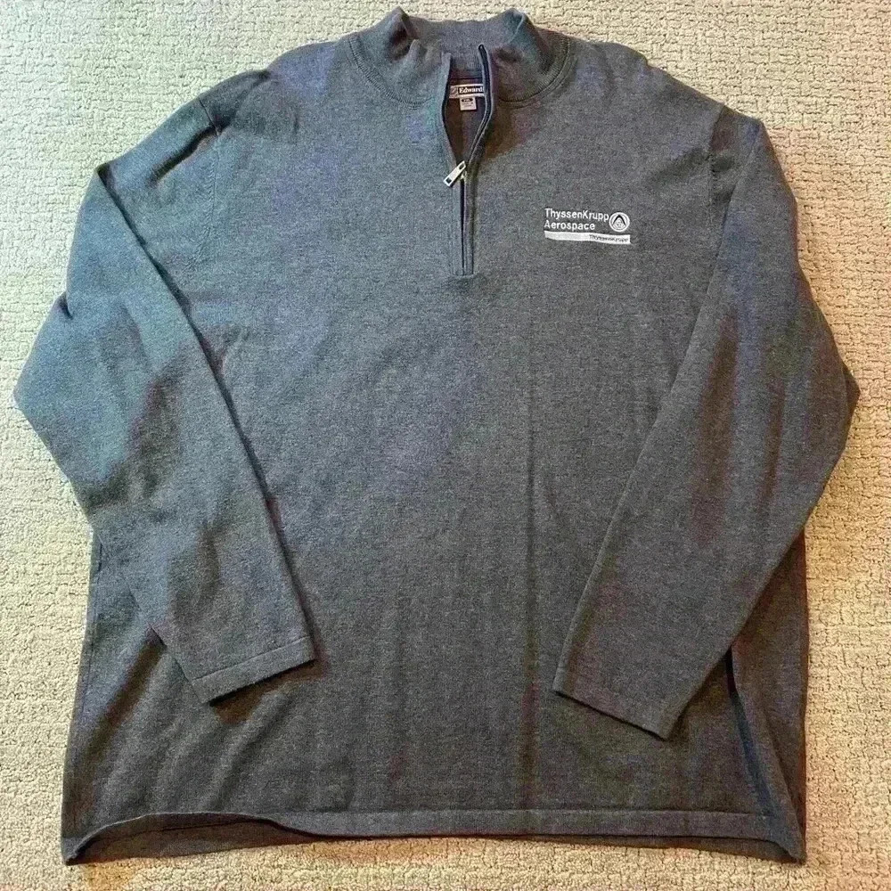 Thyssenkrupp Aerospace 1/4‎ pullover Men’s size 2XL color Grey